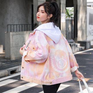 Tie Dye Hooded Denim Jacket