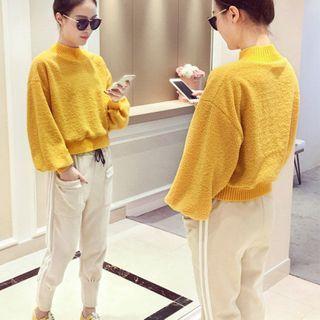 Set: Mock-neck Sweater + Striped Sweatpants