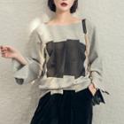 Color Block Pullover Gray - One Size