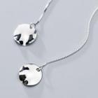 925 Sterling Silver Disc Threader Earring 1 Pair - S925 Silver - As Shown In Figure - One Size