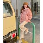 Tie-strap Padded Jacket / Straight Leg Pants / Set