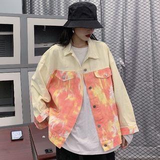 Tie-dyed Panel Denim Jacket