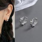 Irregular Alloy Hoop Earring 1 Pc - Silver - One Size
