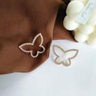 Butterfly Ear Stud 1 Pair - S925 Silver Needle - Stud Earring - As Shown In Figure - One Size