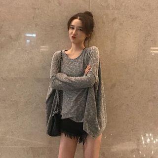 Long-sleeve Open-back Top / Camisole Top