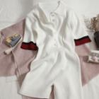 Short-sleeve Knit Polo Romper White - One Size