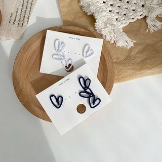 Heart Flannel Dangle Earring