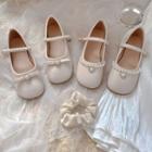Faux Pearl Heart Mary Jane Shoes