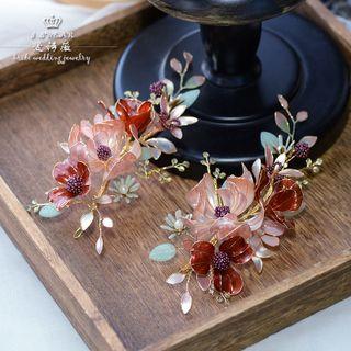 Set Of 2: Wedding Flower Hair Pin Champagne - One Size