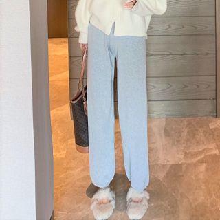 Ribbed Cardigan / Plain Sweatpants