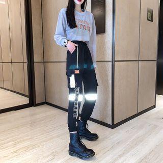 Lettering Cropped Pullover / Lettering Cargo Pants