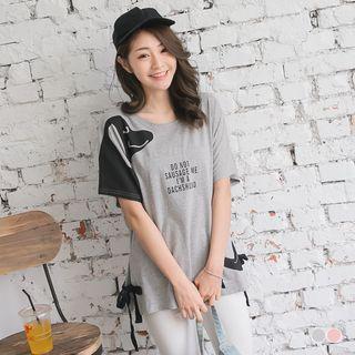 Dachshund Ribbon Side Tie Graphic Tee