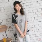 Dachshund Ribbon Side Tie Graphic Tee