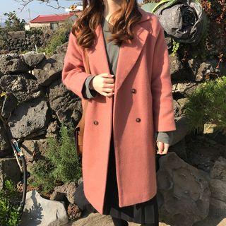 Double-breasted Woolen Long-sleeve Coat