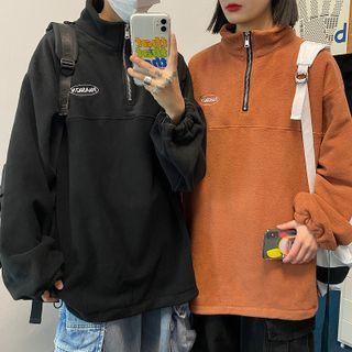 Couple Matching Half Zip Fleece Sweatshirt