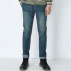Band-waisted Washed Jeans