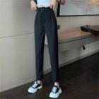 High-waist Asymmetrical Plain Pants