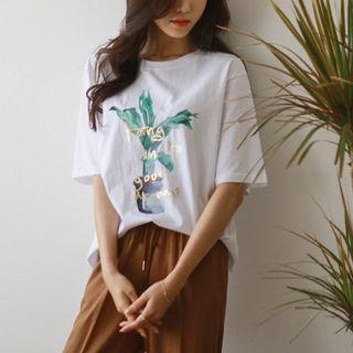 L Me-lettering Printing T-shirt