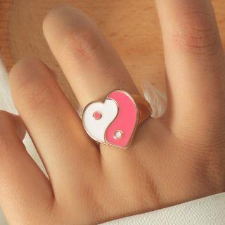 Yin And Yang Heart Alloy Ring
