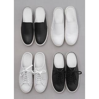 Faux-leather Sneakers (2 Designs)