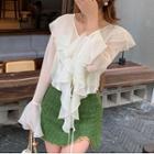 Flared-cuff Ruffled Jacket