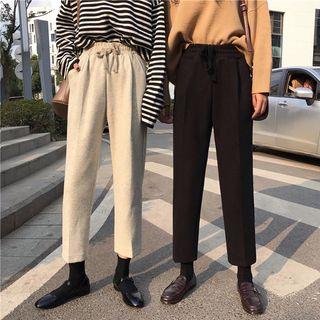 Drawstring Straight Cut Cropped Pants