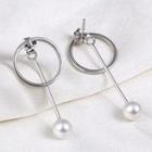 Sterling Silver Earrings With Real Pearl