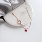 Heart Pendant Necklace 1 Pc - Necklace - Rose Gold - One Size