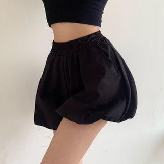 Puff Wide-leg Shorts Black - One Size