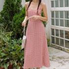 Gingham Open-back Midi Sundress