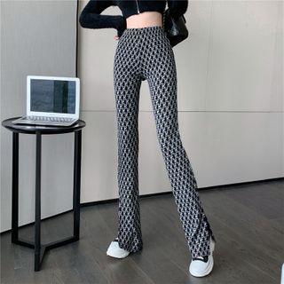 Pattern Boot Cut Pants