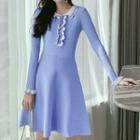 Long-sleeve Knit Slim-fit Dress