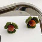 Flower Flannel Earring 1 Pair - Green - One Size