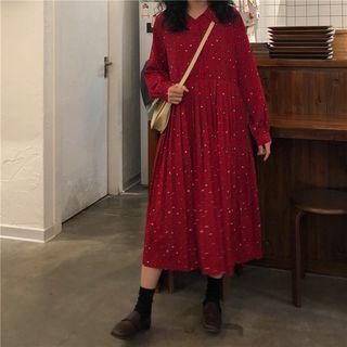 Retro Printed Dress Red - One Size