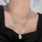 Geometry Layered Chain Necklace Necklace - Silver - One Size