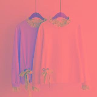 Mock Two-piece Bow Detail Sweatshirt