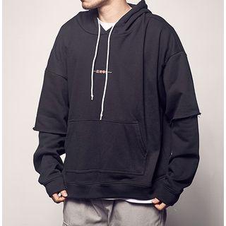 Mock Two-piece Chinese Character Hoodie