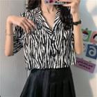 Leopard / Zebra Print Short-sleeve Shirt