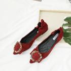 Rhinestone Buckled Pointed Flats