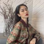 Vintage Print Long-sleeve Shirt As Figure - One Size