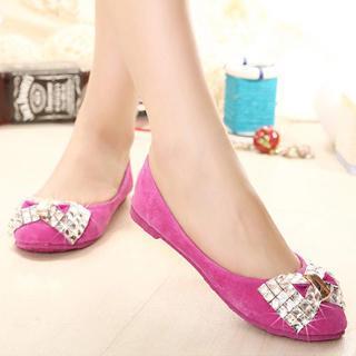 Rhinestone Bow Flats