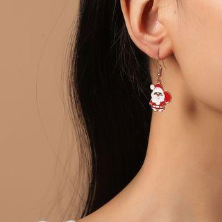 Christmas Santa Glaze Alloy Pendant Necklace / Dangle Earring