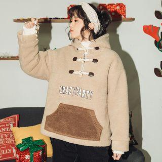 Letter Long-sleeve Toggle Hoodie