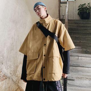 Elbow-sleeve Button Jacket