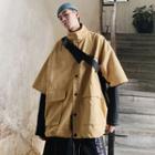 Elbow-sleeve Button Jacket