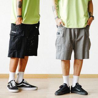 Splatter Print Cargo Shorts