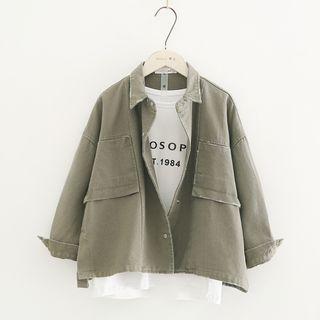 Ripped Snap Button Jacket