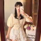Short-sleeve Knit Top / Tiered Skort