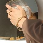 Chunky Alloy Bracelet 1 Pc - Gold - One Size