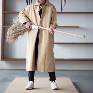 Single-breasted Trench Coat Light Khaki - One Size